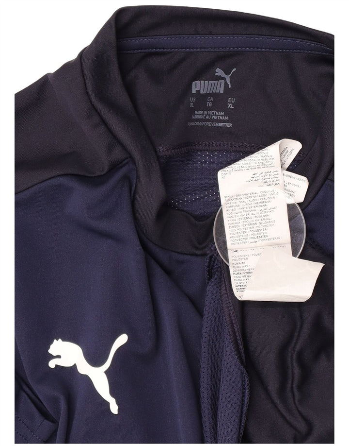Camiseta masculina Puma Top XL azul marinho colorblock poliéster