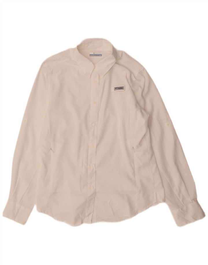 Camisa Columbia Feminina Oversized UK 10 Pequena Branca
