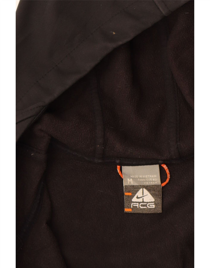 Jaqueta corta-vento feminina com capuz NIKE UK 12 poliéster preto médio