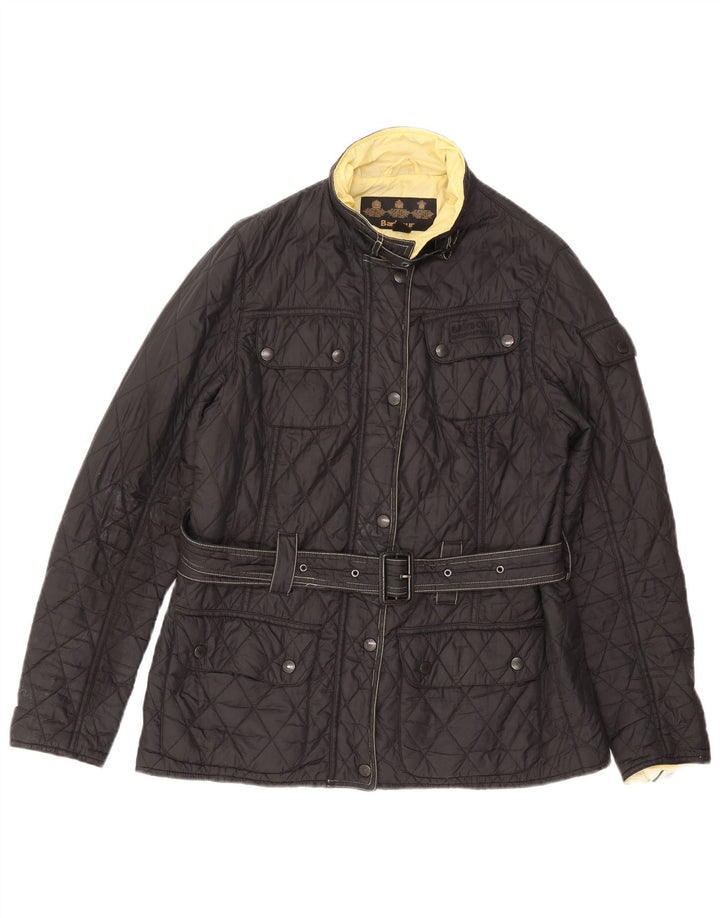 Jaqueta acolchoada feminina Barbour UK 14 grande preta