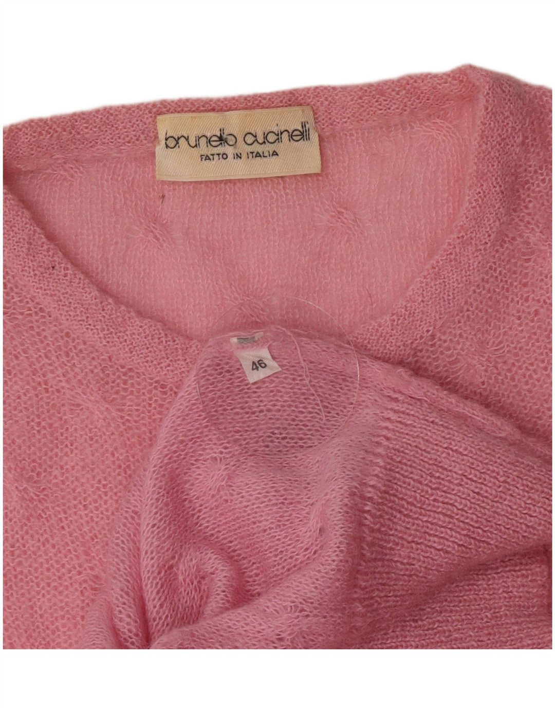 Suéter feminino Brunello Cucinelli com gola redonda IT 46 rosa grande