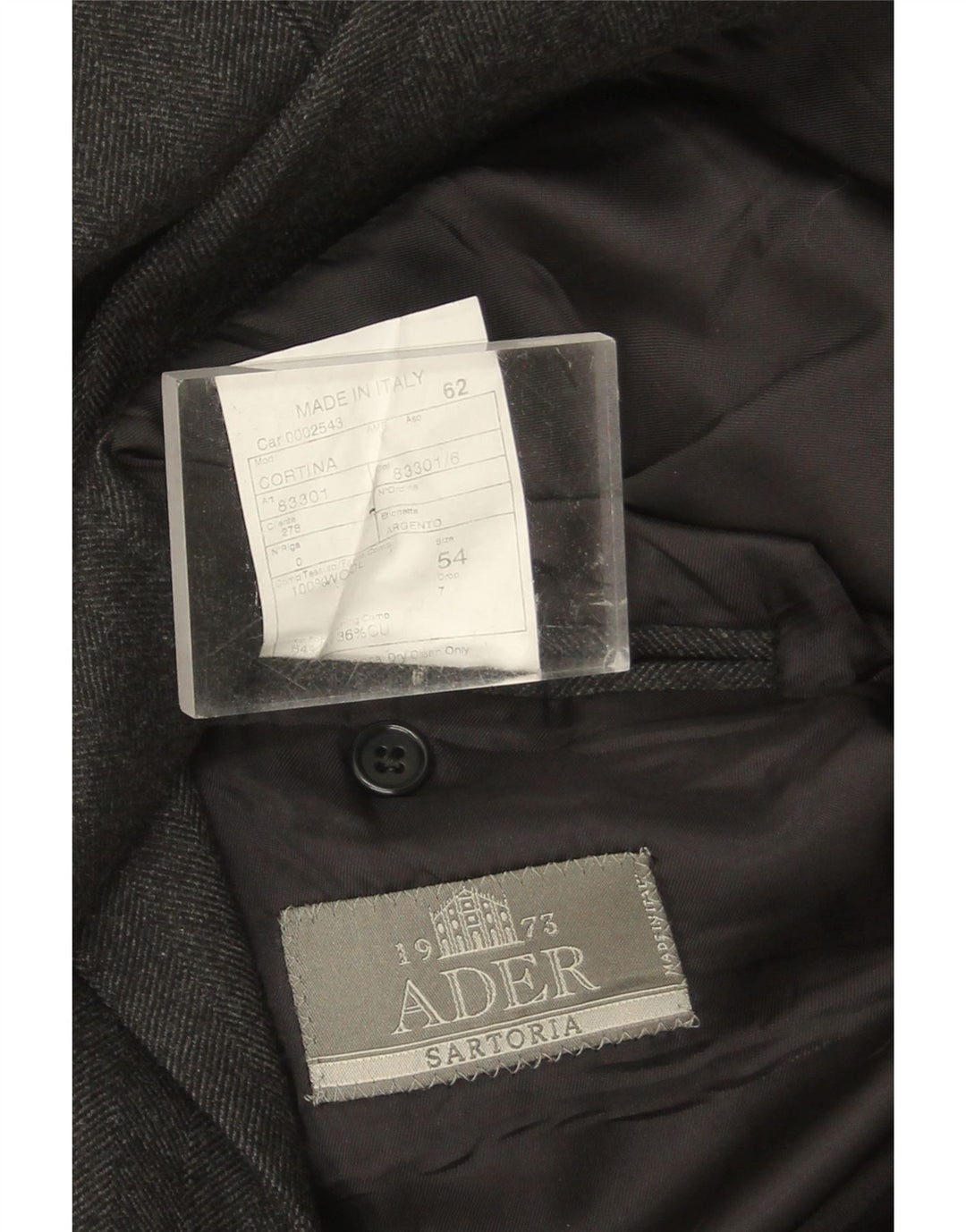Sobretudo masculino Ader Double Breasted IT 54 2XL lã cinza