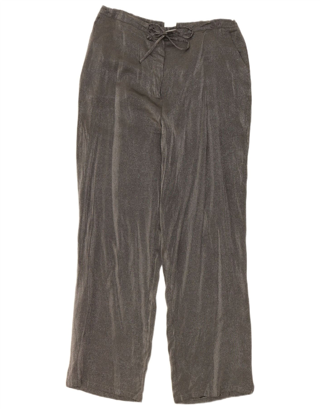 Calça feminina reta casual Marks & Spencer W32 L30 cinza viscose