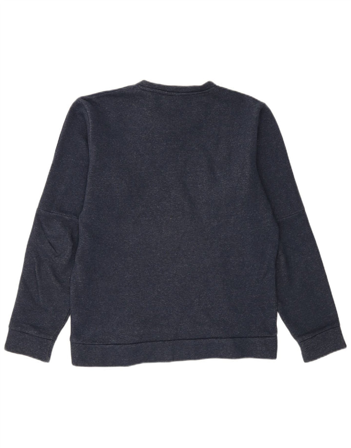 ADIDAS Mens Moletom Jumper Pequeno Algodão Azul Marinho