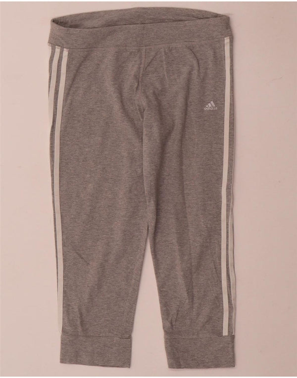 Adidas Womens Capri Calças de treino Joggers UK 8/10 Small Grey