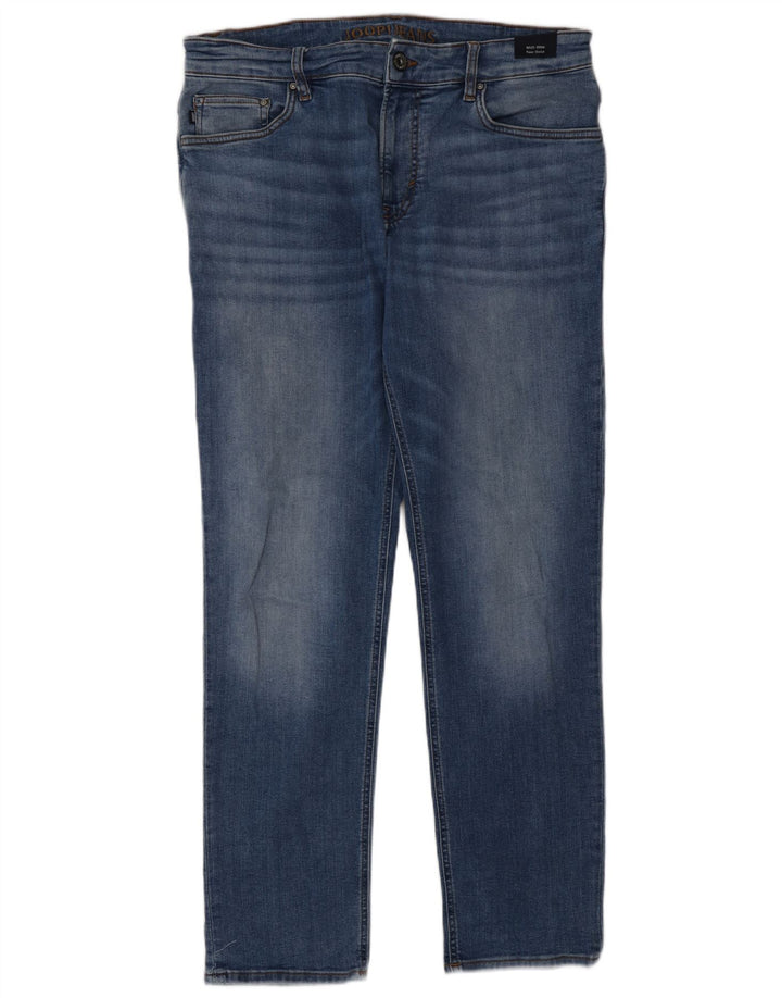 Joop Mens Modern Fit Straight Jeans W34 L30 Azul Algodão