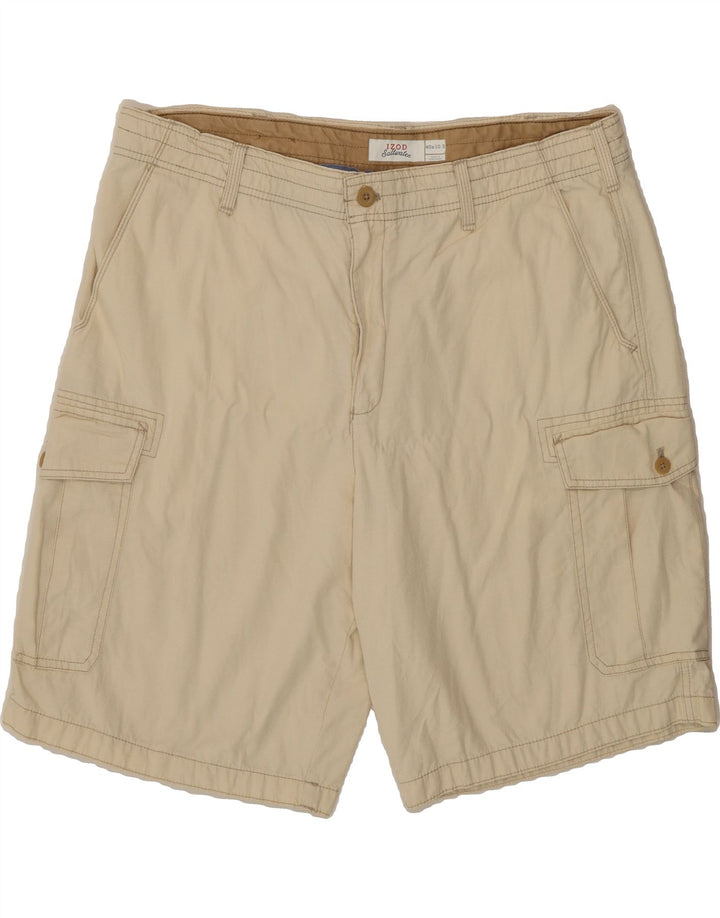IZOD Mens Salt Water Cargo Shorts W40 XL Beige Cotton Vintage Izod and Second-Hand Izod from Messina Hembry 