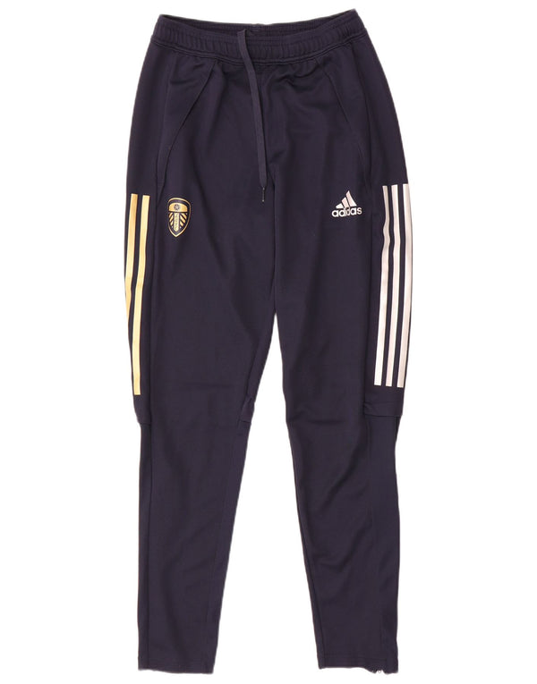 Calça de treino Adidas Mens Leeds United Football Club pequena azul marinho