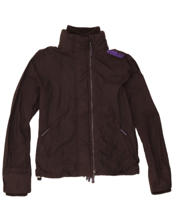 Jaqueta de chuva feminina Superdry UK 14 grande nylon preto
