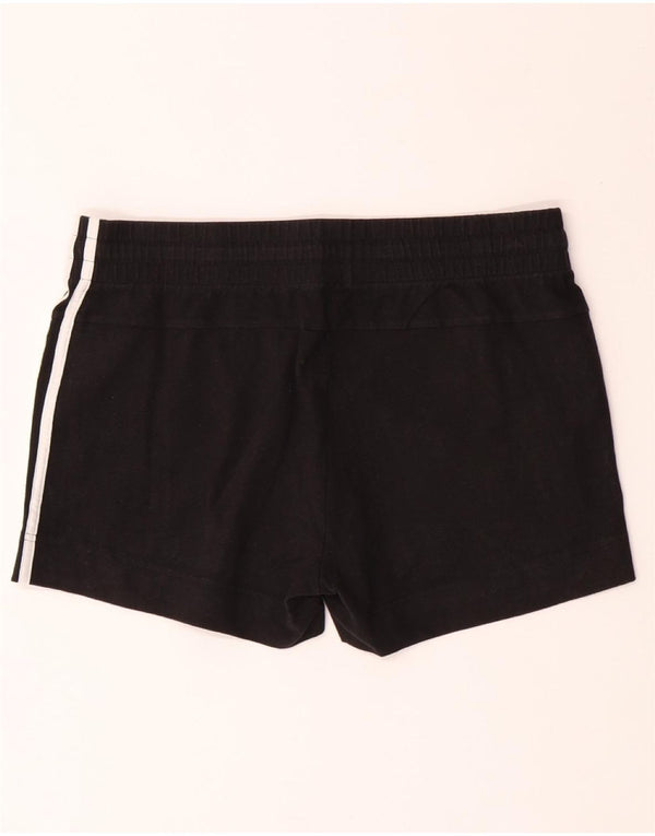 ADIDAS Womens Sport Shorts UK 12/14 Medium  Black Cotton