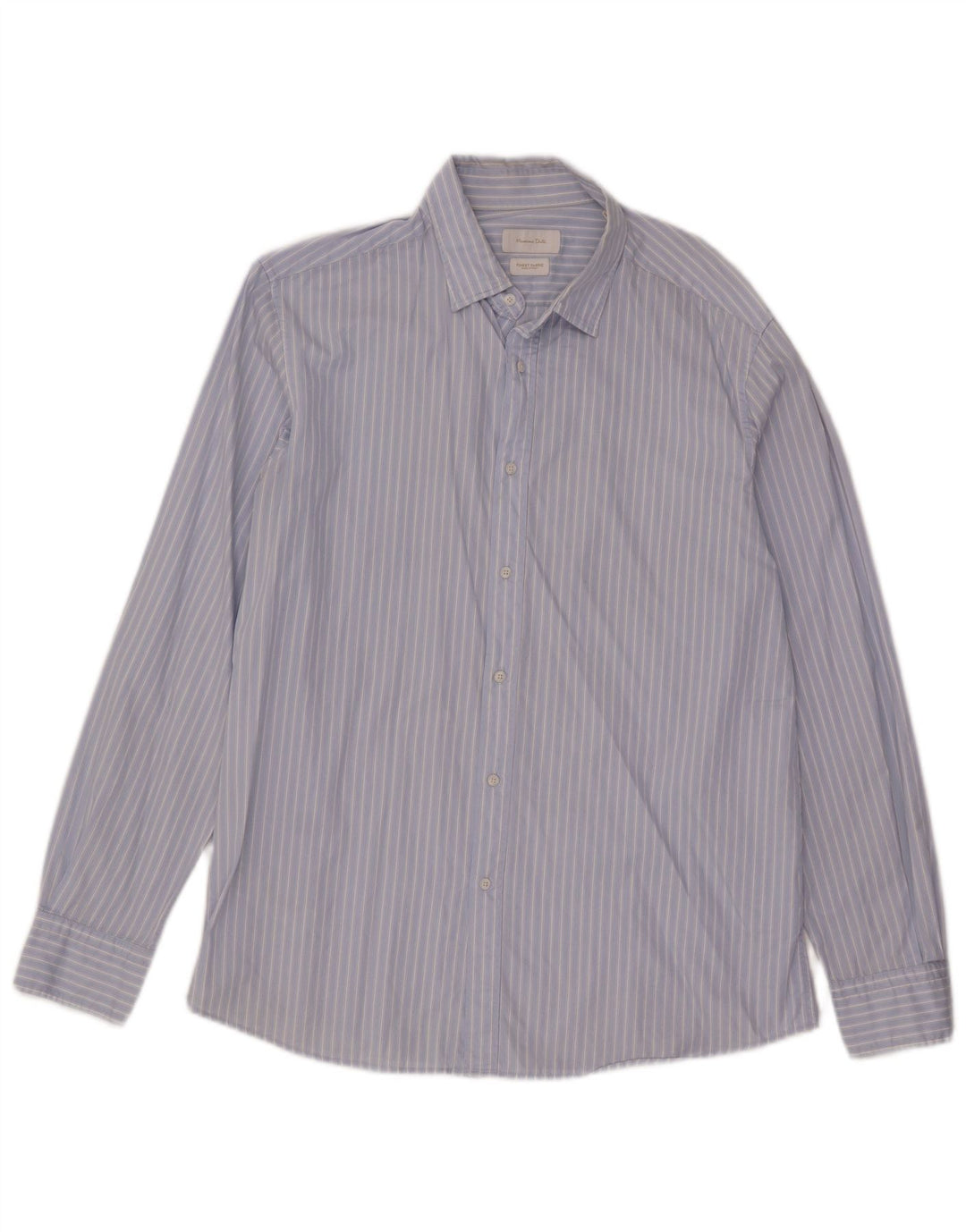 Camisa masculina Massimo Dutti XL algodão listrado azul