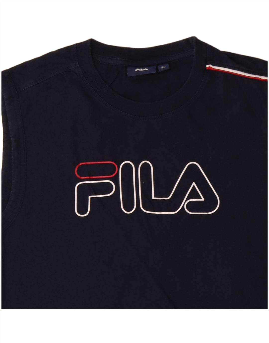 Top colete gráfico feminino FILA UK 18 XL azul marinho algodão