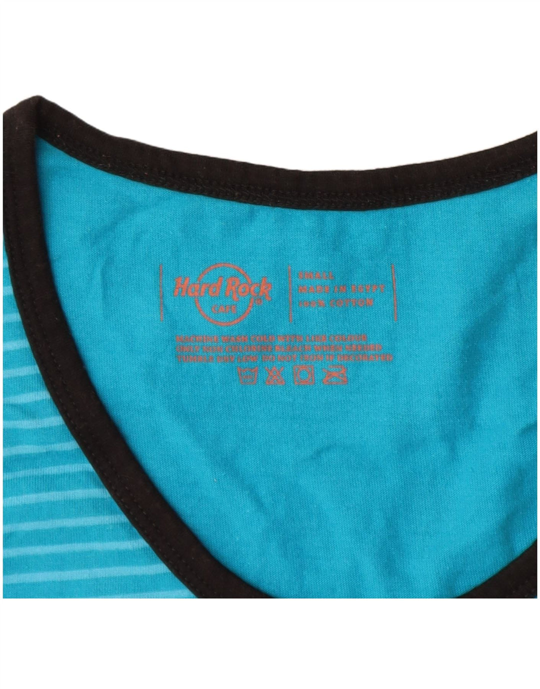 Hard Rock Cafe Masculino Malta Vest Top Pequeno Algodão Listrado Azul
