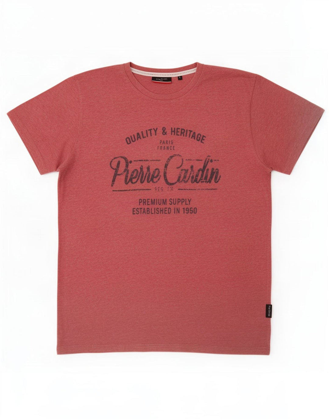 Camiseta masculina Pierre Cardin com estampa gráfica grande poliéster rosa