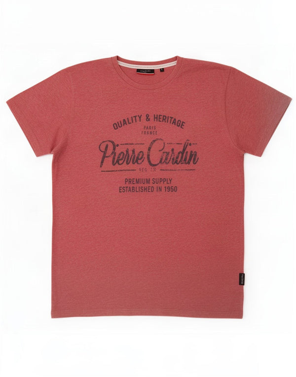 Camiseta masculina Pierre Cardin com estampa gráfica grande poliéster rosa