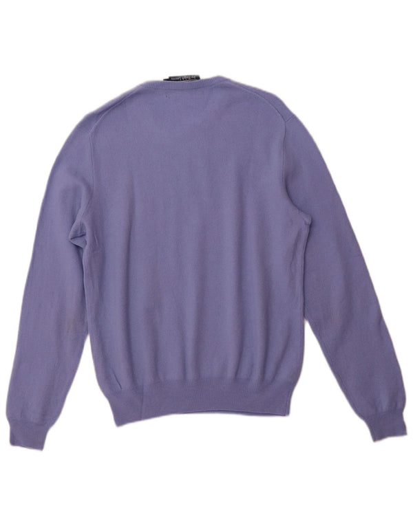 POLO RALPH LAUREN Suéter masculino com gola redonda, pequeno, roxo, lã merino