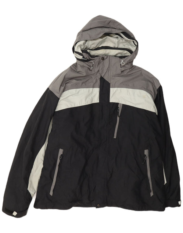 Jaqueta de esqui Columbia masculina Omni-Tech com capuz Reino Unido 44 2XL preto colorblock
