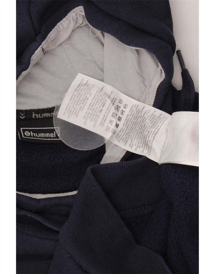 Hummel moletom masculino com capuz gráfico médio algodão azul marinho