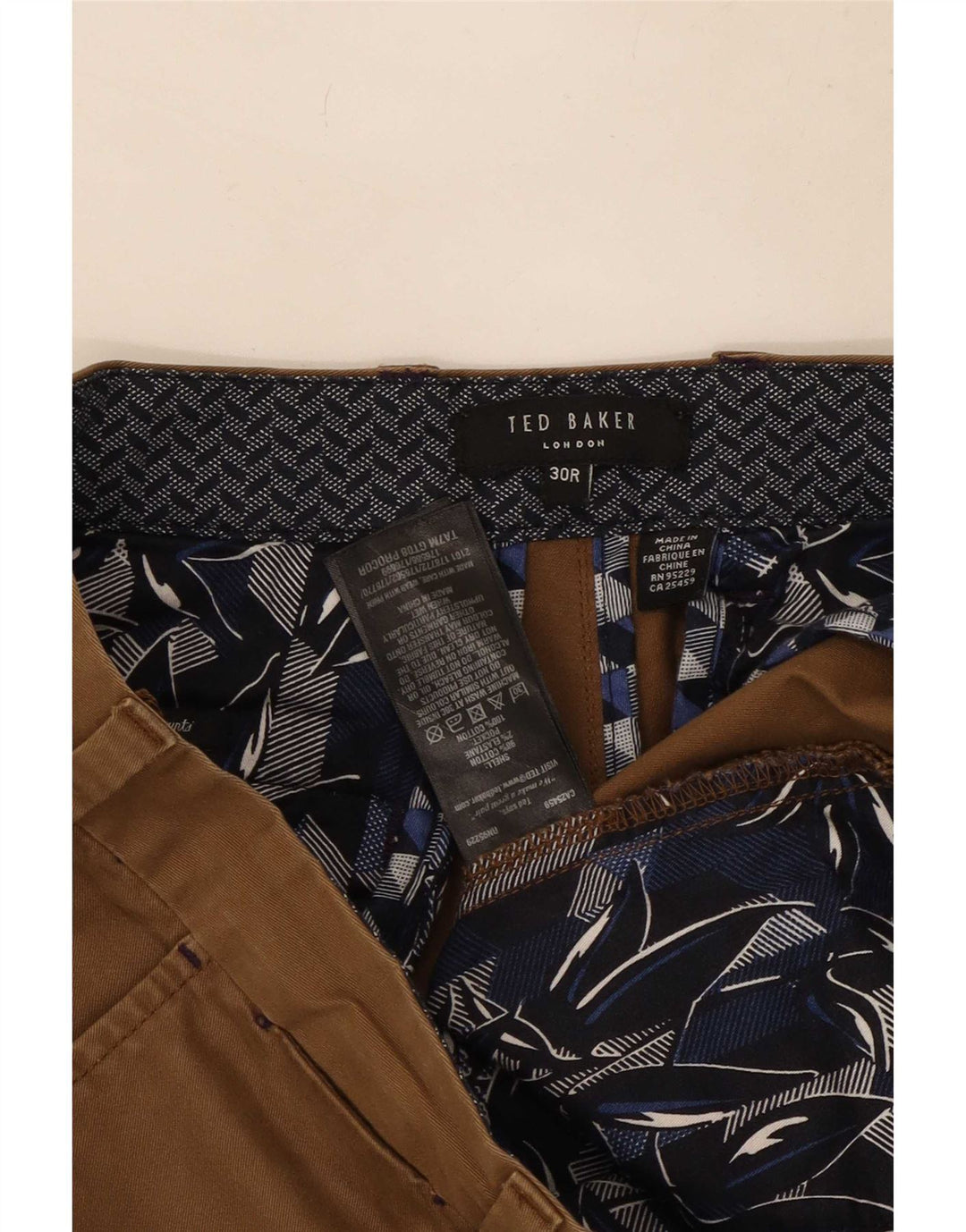 Calça Chino Masculina Slim Ted Baker W30 L30 Algodão Bege