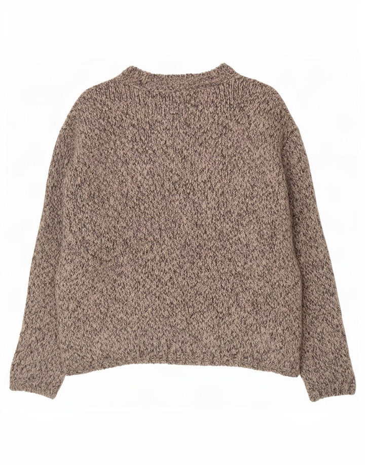 Suéter feminino Marks & Spencer com gola canoa Reino Unido 14 cinza médio manchado
