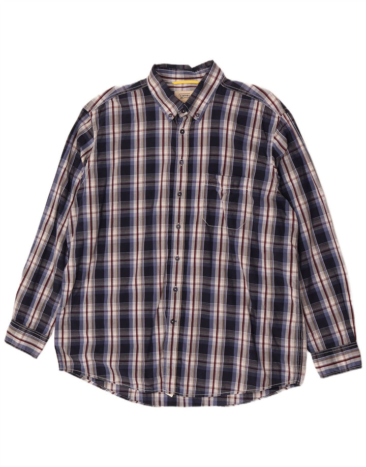 Camisa masculina Camel Active XL algodão xadrez azul marinho