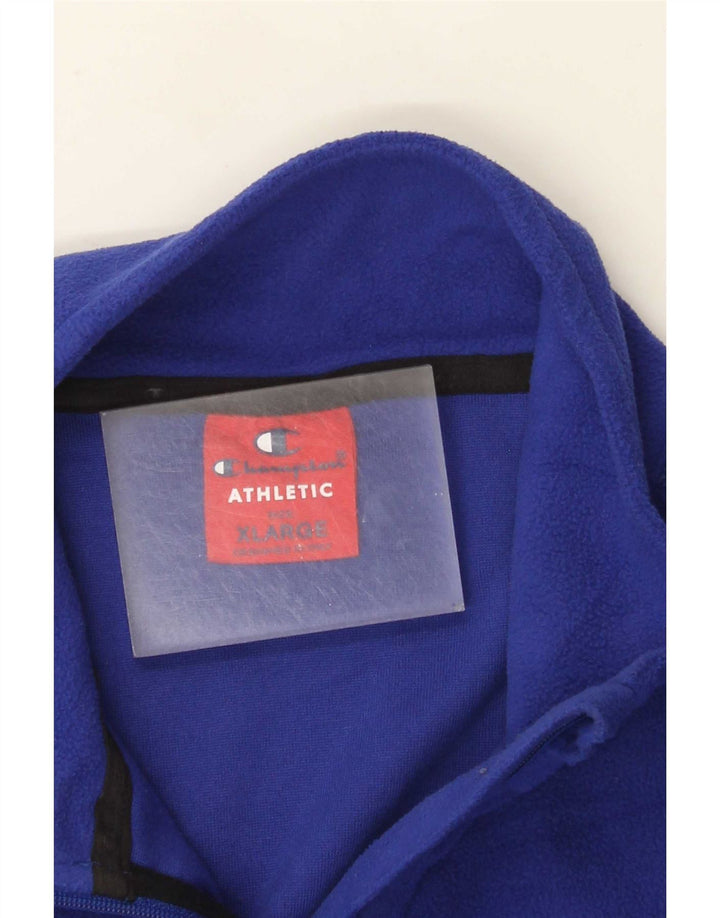 Jumper de lã masculino Champion com zíper e gola XL azul