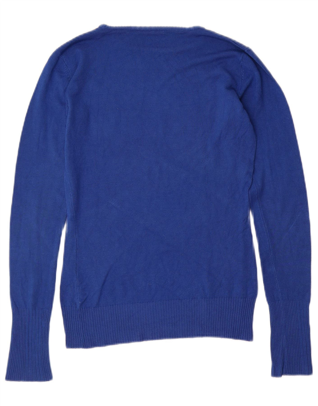 Suéter feminino GUESS com gola canoa e gola redonda Reino Unido 12 viscose azul médio