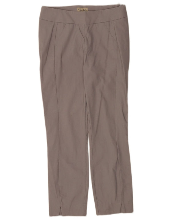 Calças cortadas slim femininas Fase Eight UK 10 Small W28 L25 algodão cinza