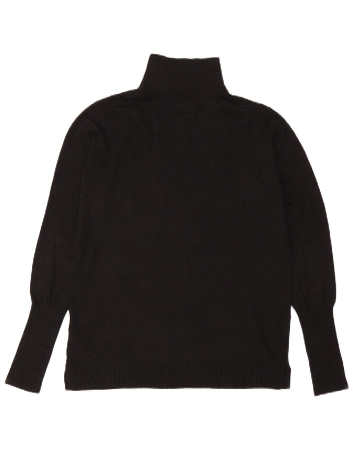 Suéter feminino Zara com gola tartaruga Reino Unido 14 grande preto modal