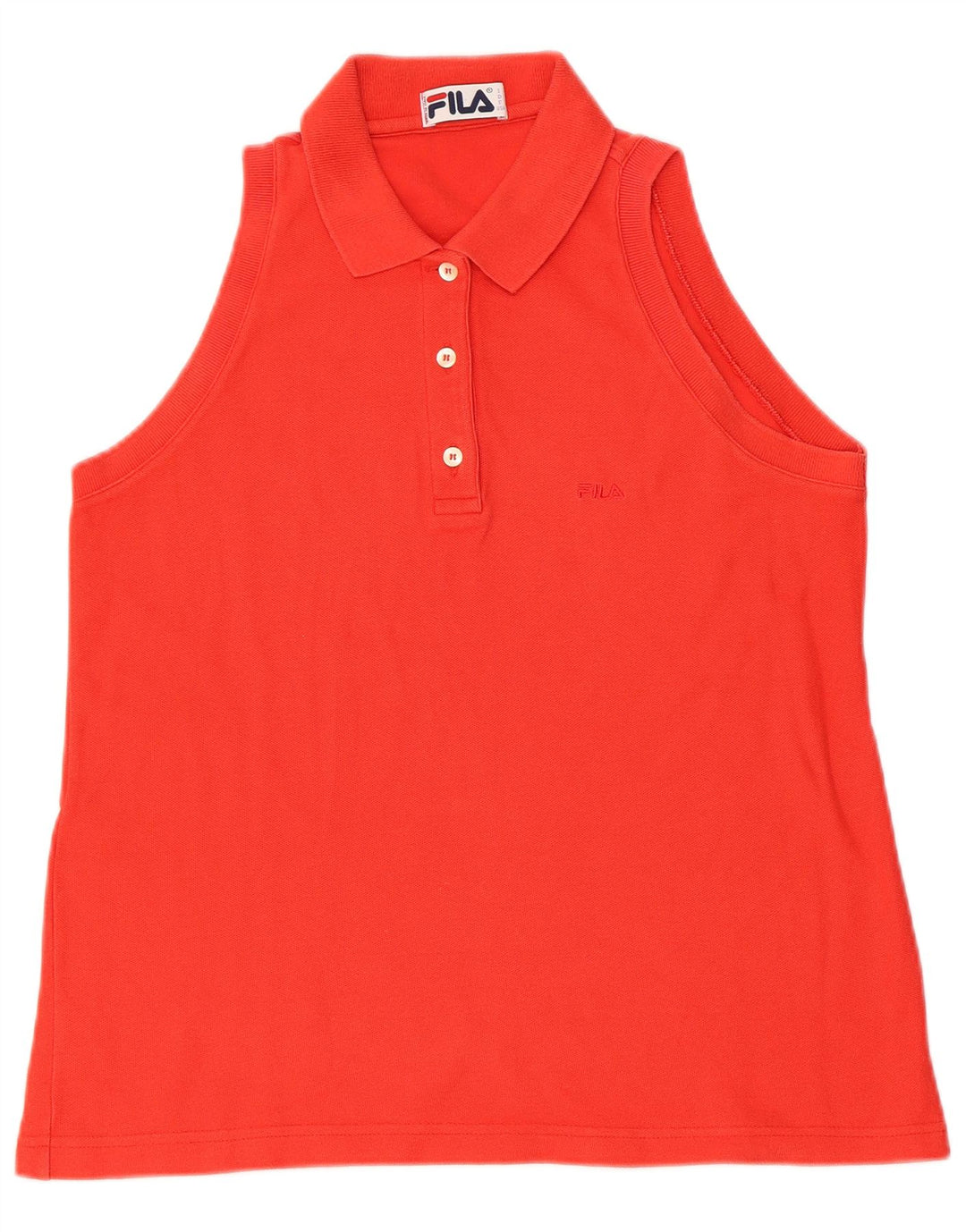 Camisa polo feminina sem mangas FILA IT 46 grande algodão vermelho