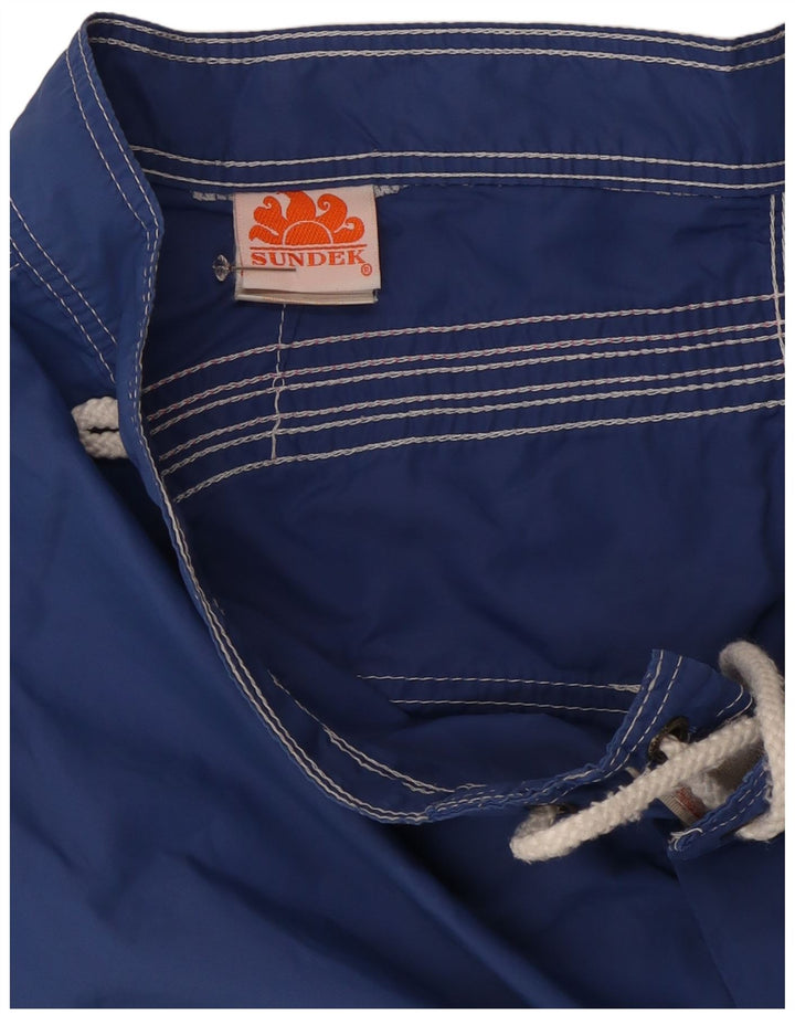 Shorts de natação masculino Sundek médio azul listrado nylon