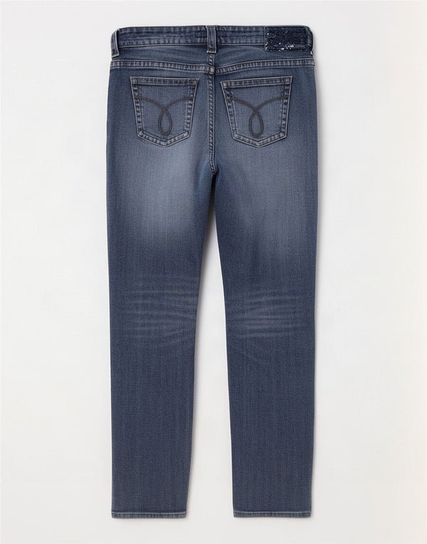 Calvin Klein Calça Jeans Feminina Slim W28 L28 Azul