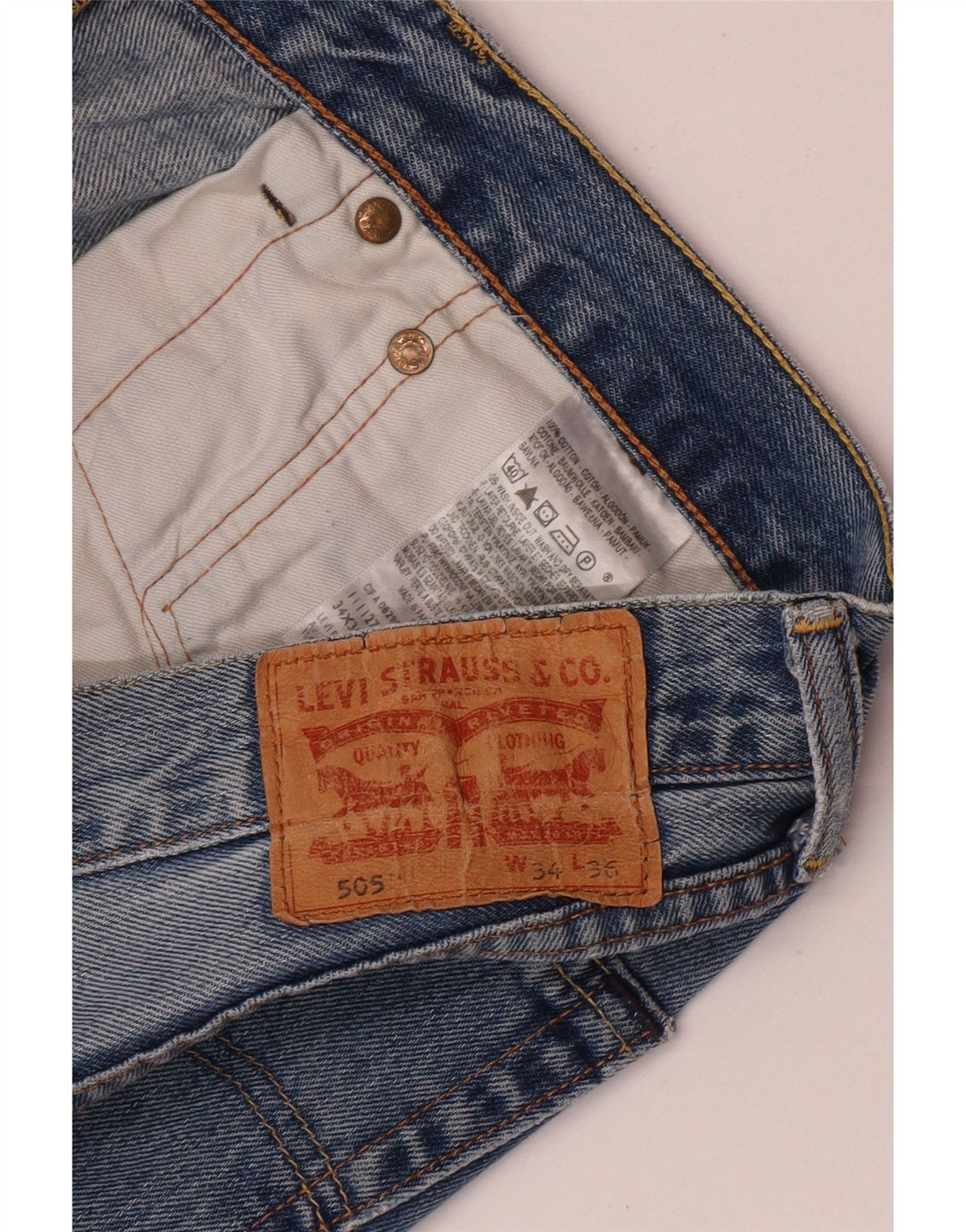 Levi's Masculino 505 Straight Jeans W34 L32 Azul Algodão