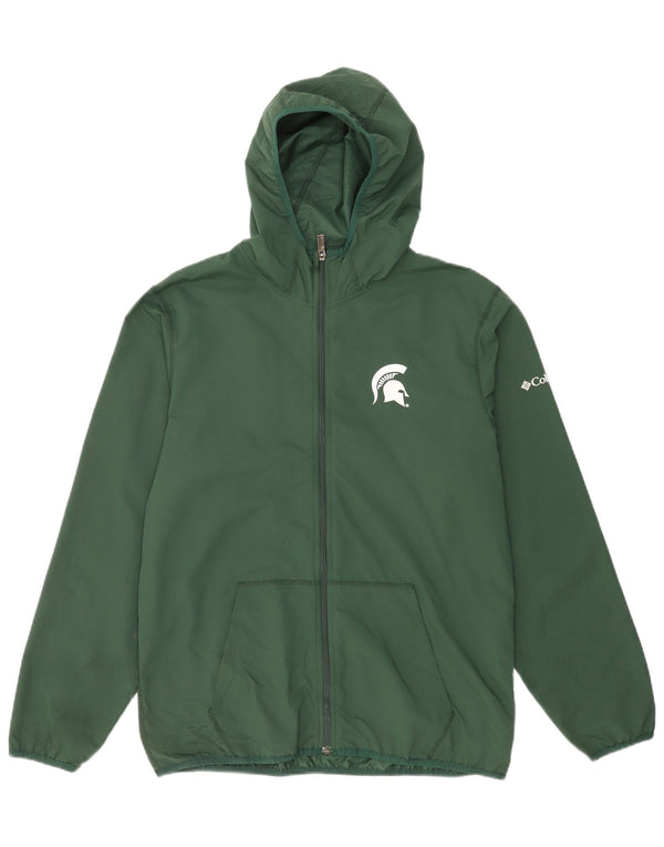 Columbia Mens Michigan State Spartans Jaqueta de chuva com capuz Reino Unido 38 Médio Verde