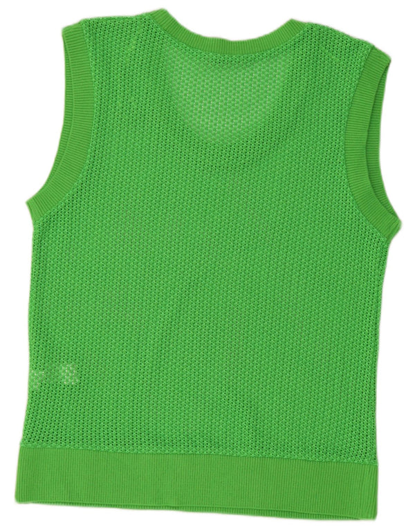 Zara Womens Vest Tank Top UK 14 Médio Algodão Verde