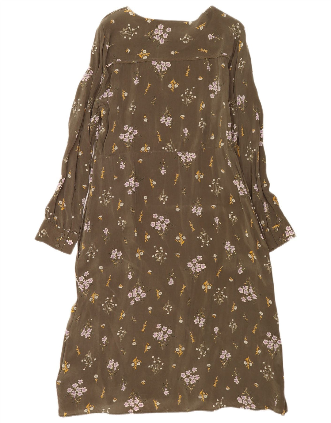 Vestido feminino Marks & Spencer Per Una manga comprida mudança Reino Unido 14 grande verde