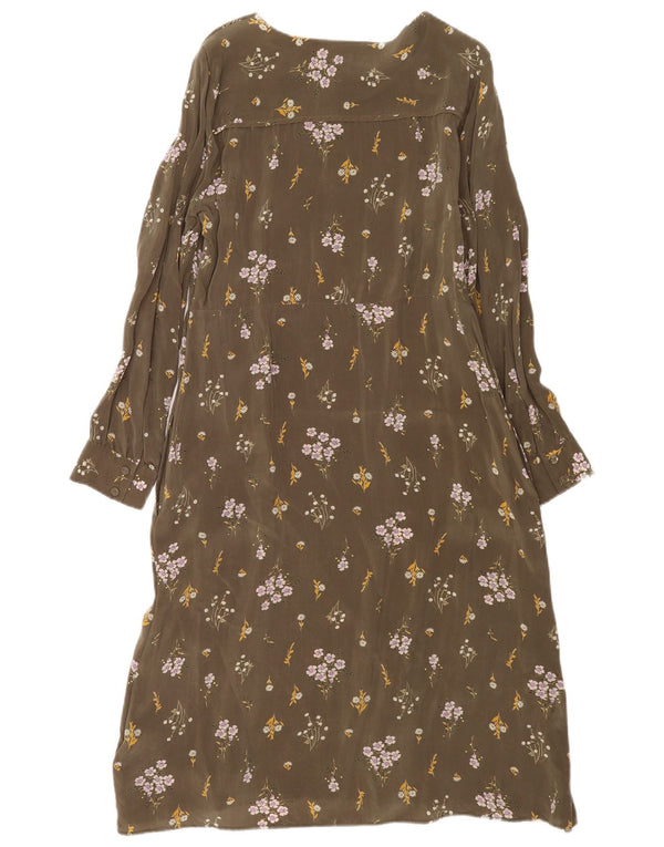 Vestido feminino Marks & Spencer Per Una manga comprida mudança Reino Unido 14 grande verde