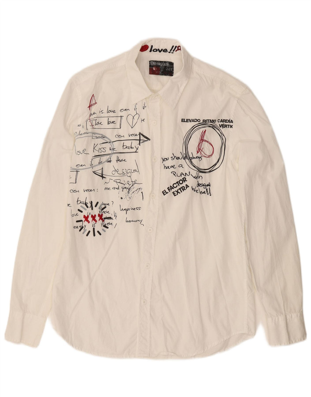 Camisa gráfica masculina DESIGUAL médio branco