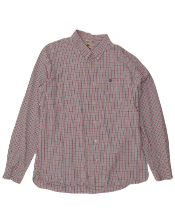 Timberland Mens Slim Fit Camisa XL Azul Xadrez Algodão