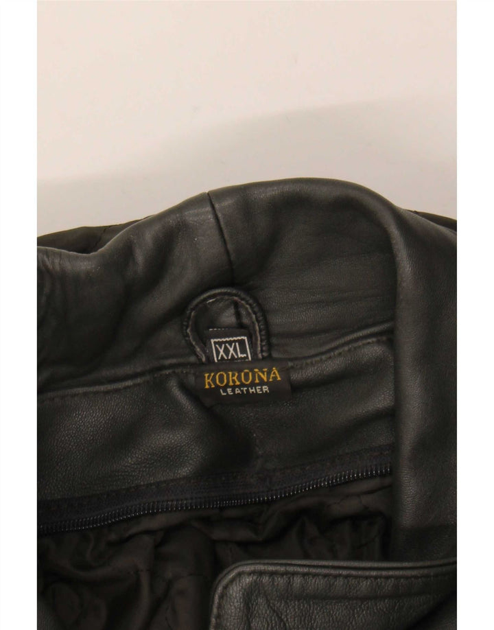 Casaco de couro com capuz feminino vintage UK 20 2XL cáqui