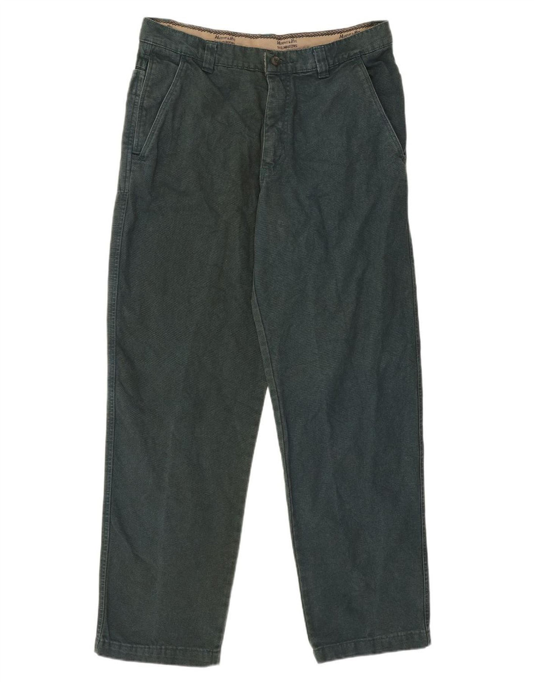 Calça chino reta masculina MURPHY & NYE Sailmakers W38 L34 algodão verde