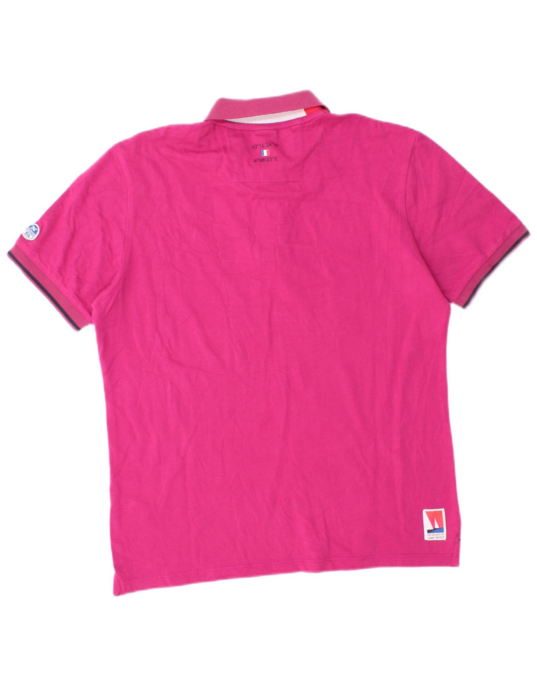Camisa polo masculina North Sails com estampa gráfica pequena de algodão rosa