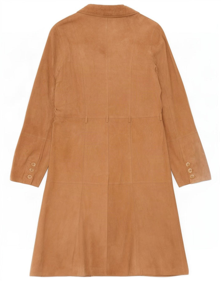 Sobretudo de camurça vintage feminino UK 12 bege médio