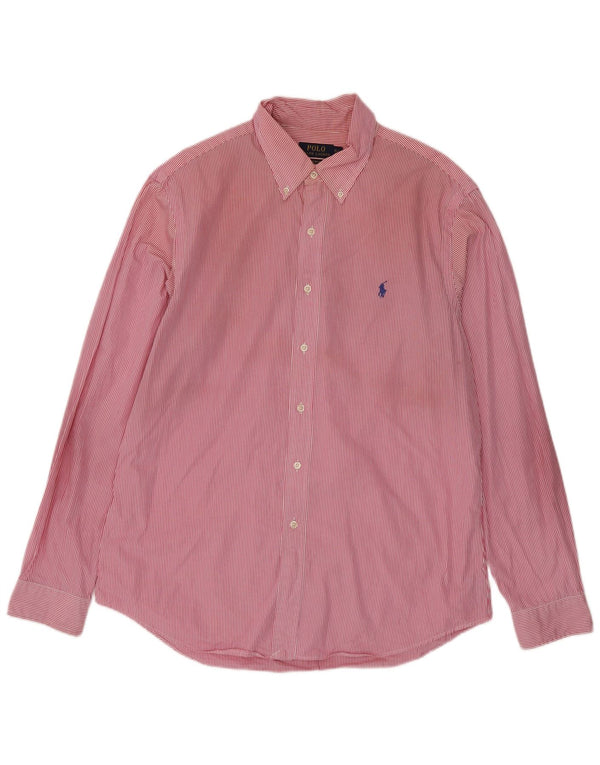 Camisa polo Ralph Lauren masculina slim fit XL algodão listrado rosa