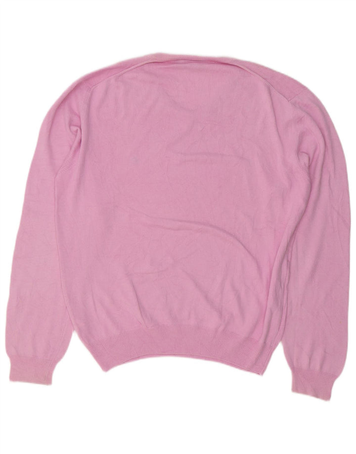 Suéter masculino Brooksfield com decote em V IT 48 algodão rosa médio