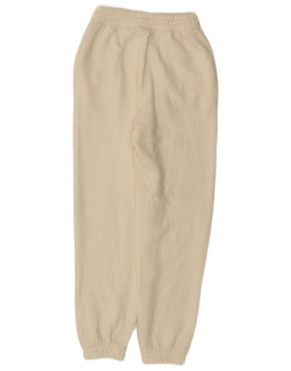 Calça de treino feminina Zara Joggers UK 8 pequeno poliéster branco
