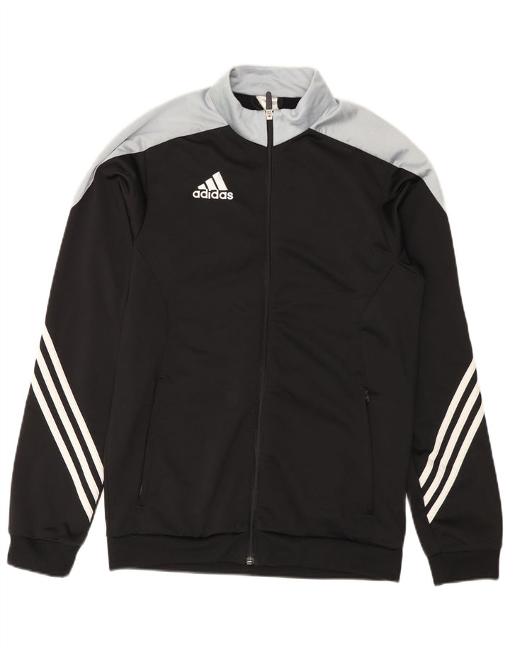 Adidas Mens Treino Top Jacket Pequeno Preto Colorblock Poliéster