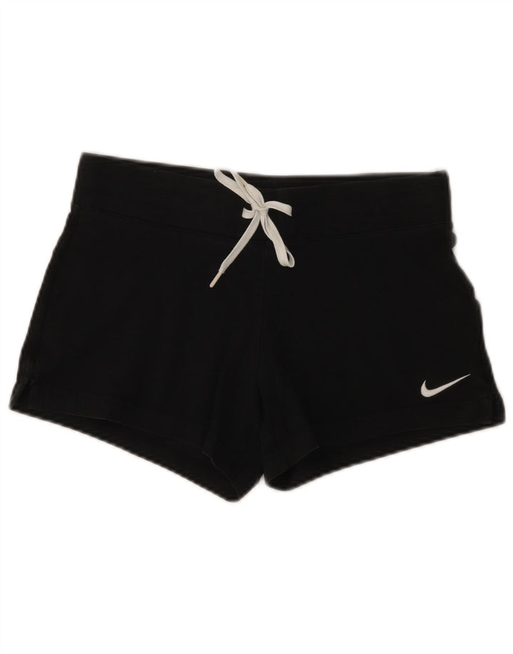 Shorts esportivos femininos Nike UK 10 pequeno algodão preto