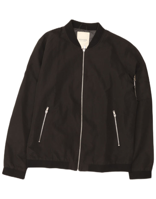 Jaqueta bomber masculina vintage UK 42 XL preta