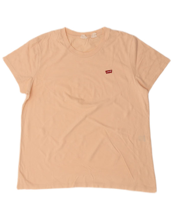 Camiseta feminina Levi's UK 16 grande algodão bege